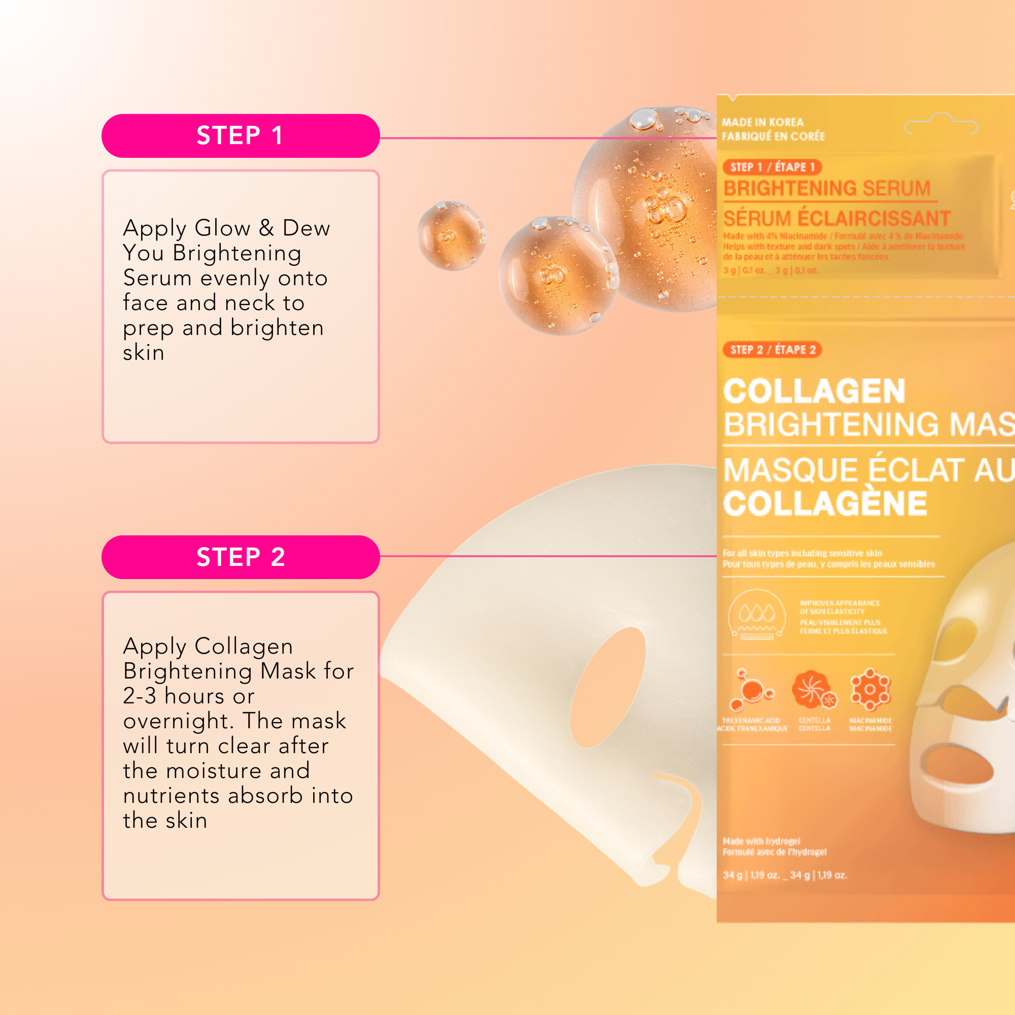 2-Step Brightening Serum + Collagen Brightening Mask