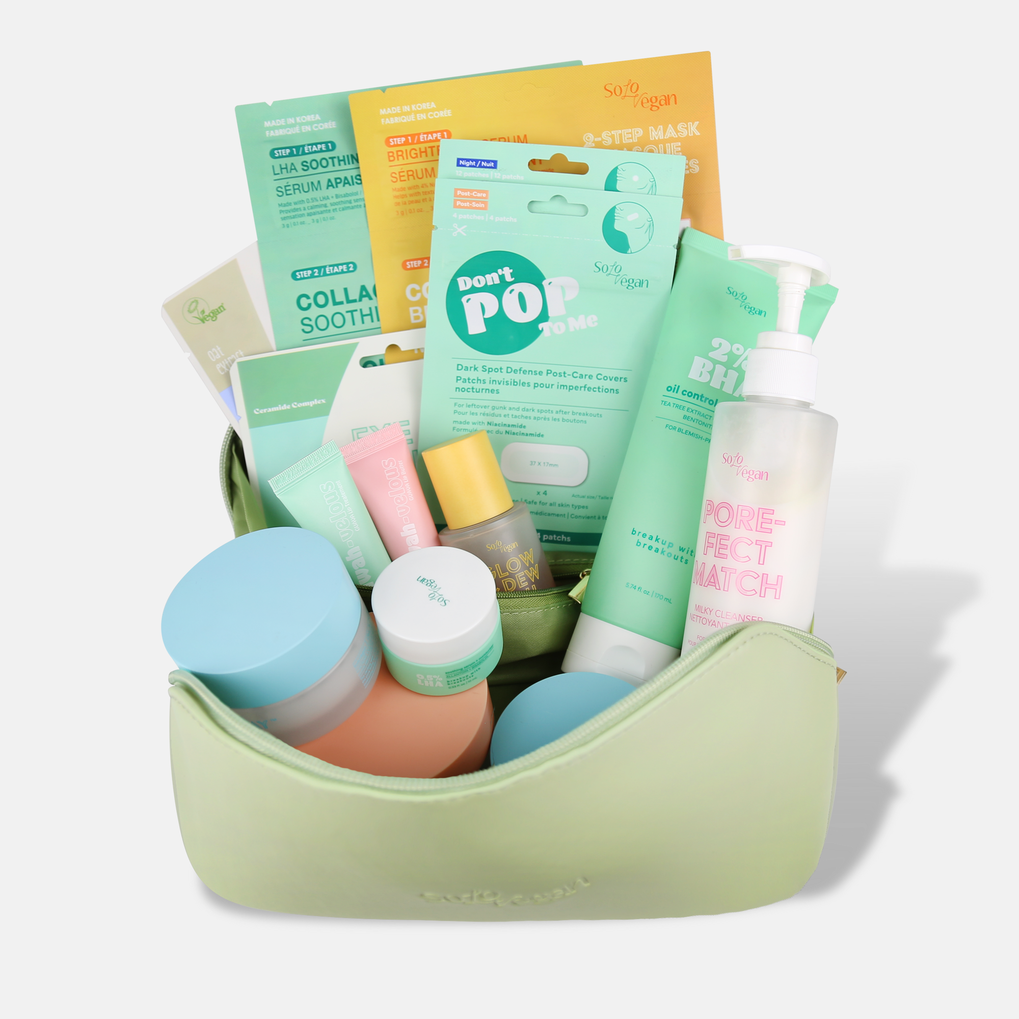 SoloVegan Elevated Green Skincare Bag